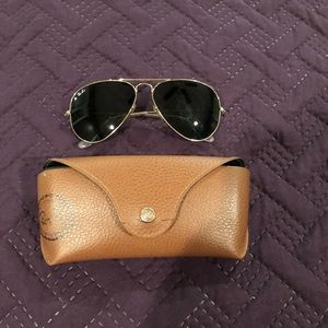 Authentic Raybans! Gold frame black lens!